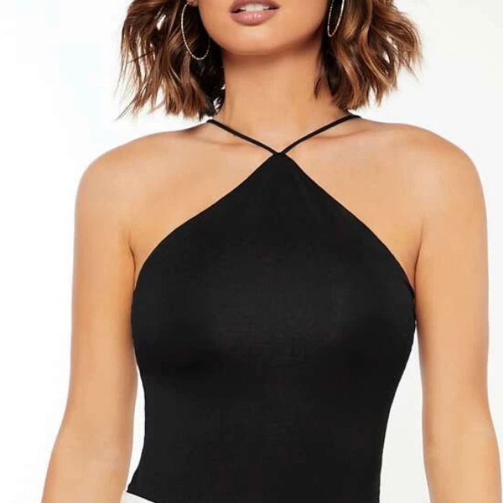 Lulus Ribbed Halter Bodysuit